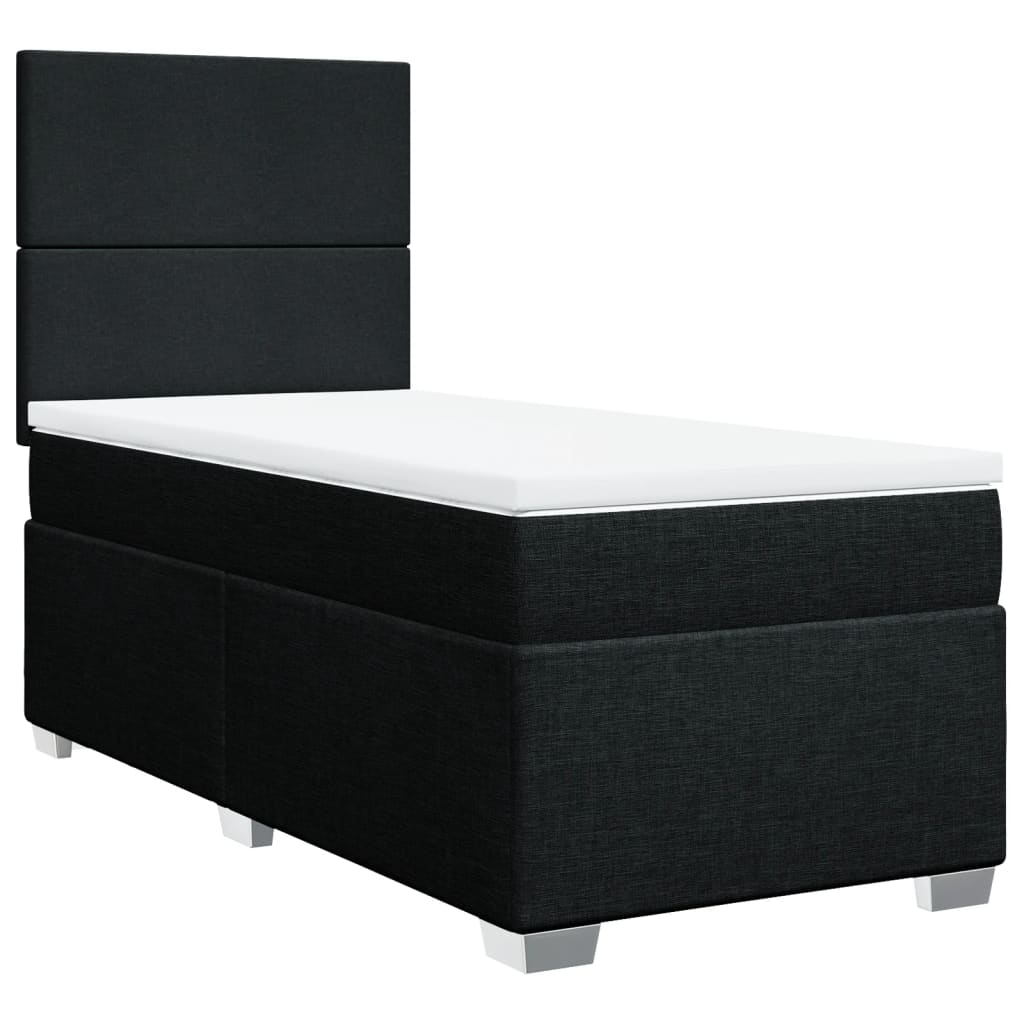 Boxspring met matras stof zwart 90x200 cm is nu te koop bij PeponiXL, paradijselijk wonen!