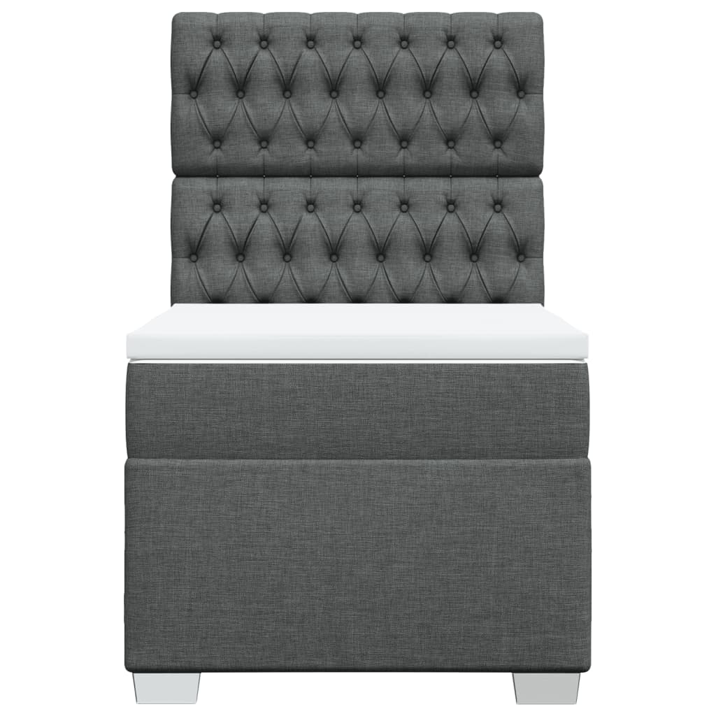 Boxspring met matras stof donkergrijs 90x200 cm is nu te koop bij PeponiXL, paradijselijk wonen!