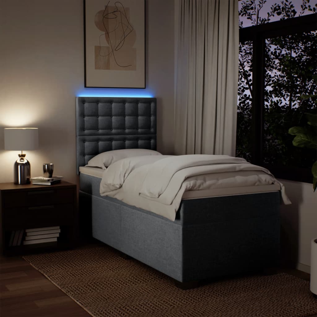 Boxspring met matras stof lichtgrijs 90x200 cm is nu te koop bij PeponiXL, paradijselijk wonen!