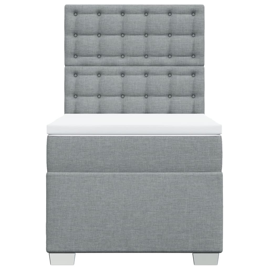 Boxspring met matras stof lichtgrijs 90x200 cm is nu te koop bij PeponiXL, paradijselijk wonen!