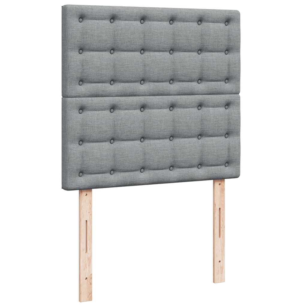 Boxspring met matras stof lichtgrijs 90x200 cm is nu te koop bij PeponiXL, paradijselijk wonen!