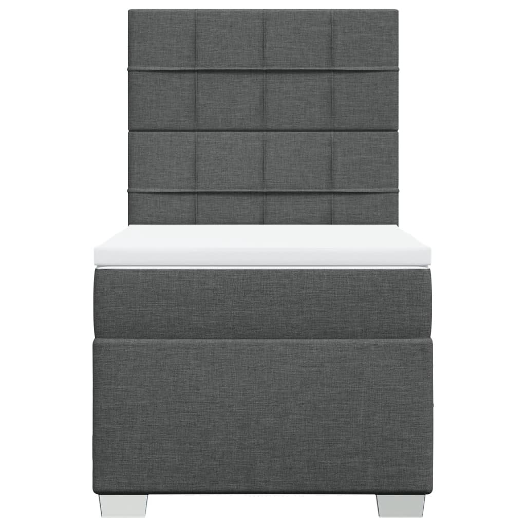 Boxspring met matras stof donkergrijs 100x200 cm is nu te koop bij PeponiXL, paradijselijk wonen!