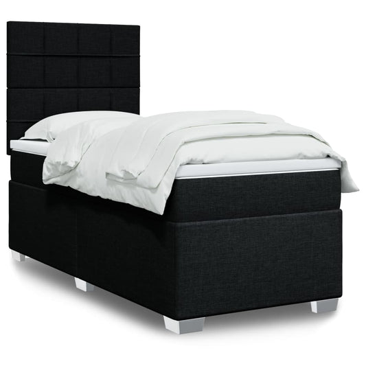 Boxspring met matras stof zwart 100x200 cm is nu te koop bij PeponiXL, paradijselijk wonen!