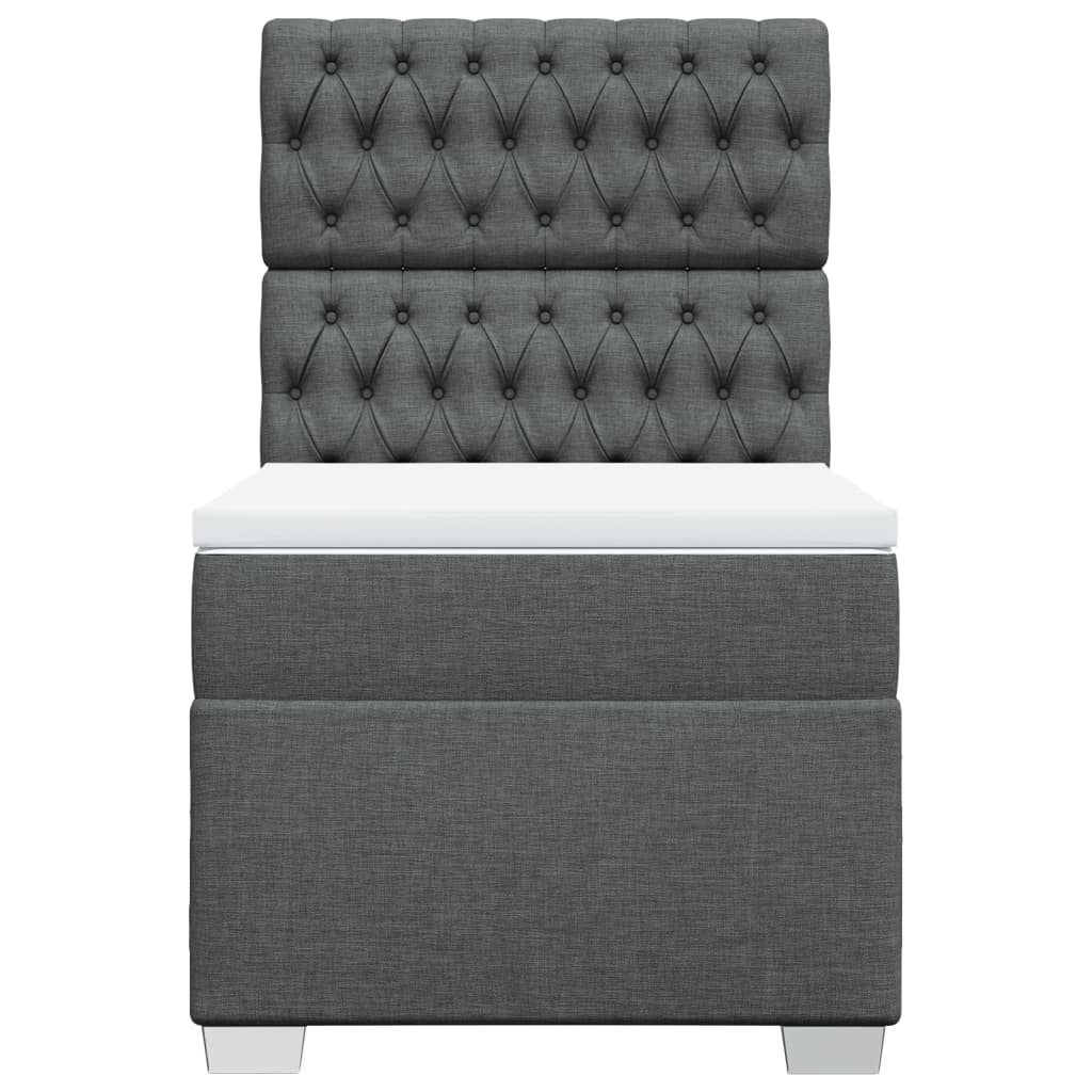 Boxspring met matras stof donkergrijs 100x200 cm is nu te koop bij PeponiXL, paradijselijk wonen!