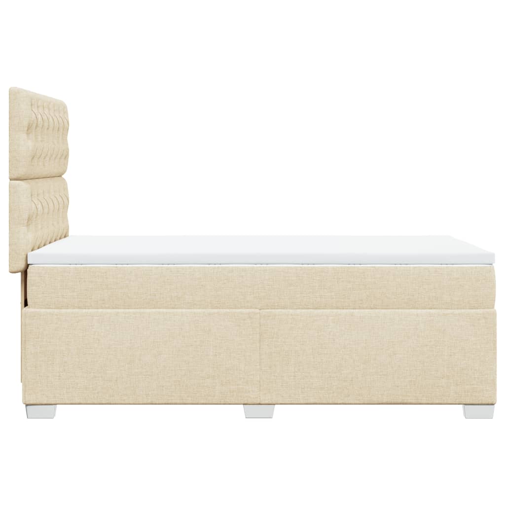 Boxspring met matras stof crèmekleurig 100x200 cm is nu te koop bij PeponiXL, paradijselijk wonen!