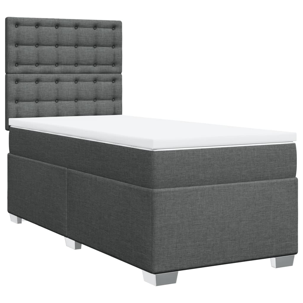 Boxspring met matras stof donkergrijs 100x200 cm is nu te koop bij PeponiXL, paradijselijk wonen!