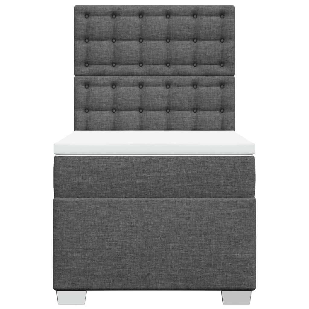 Boxspring met matras stof donkergrijs 100x200 cm is nu te koop bij PeponiXL, paradijselijk wonen!