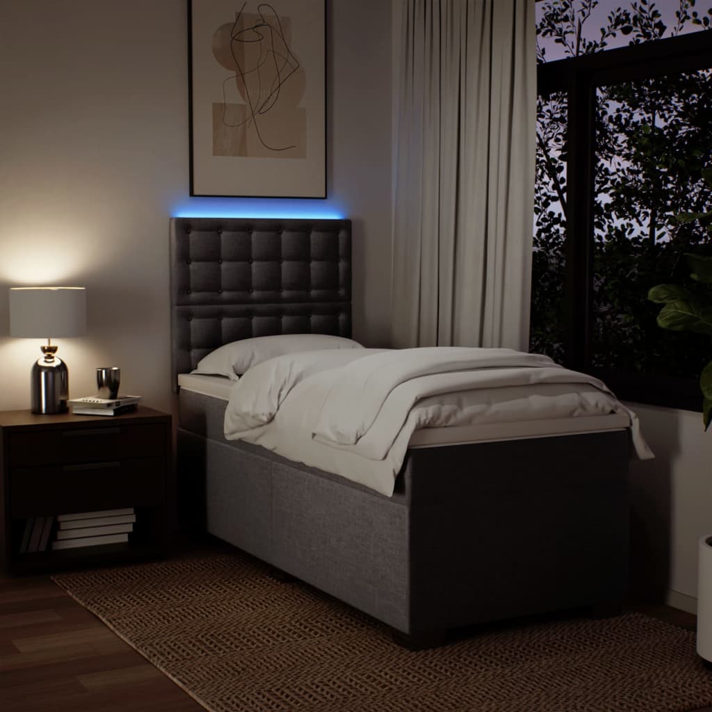 Boxspring met matras stof taupe 100x200 cm is nu te koop bij PeponiXL, paradijselijk wonen!