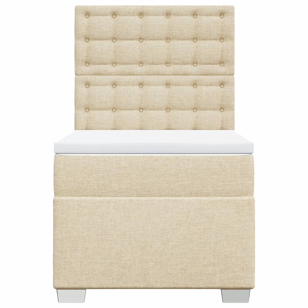 Boxspring met matras stof crèmekleurig 100x200 cm is nu te koop bij PeponiXL, paradijselijk wonen!