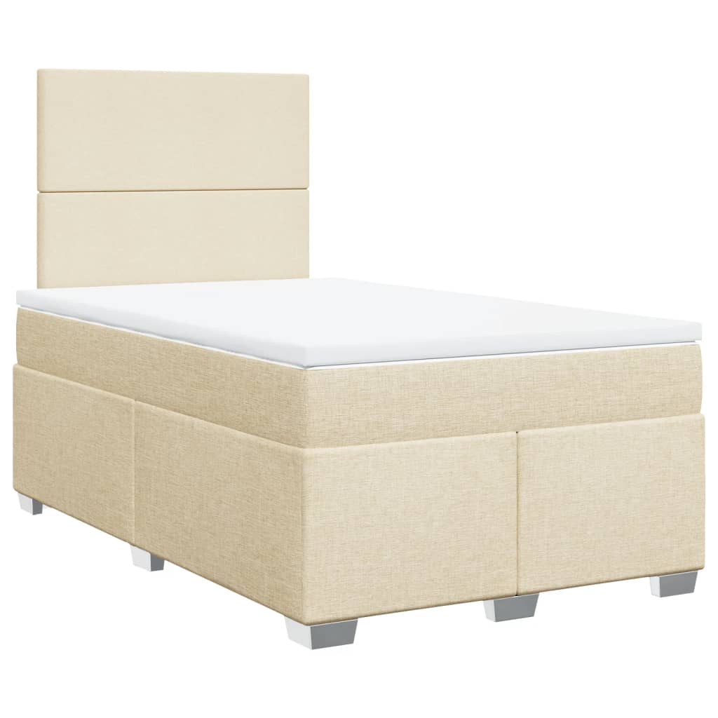Boxspring met matras stof crèmekleurig 120x190 cm is nu te koop bij PeponiXL, paradijselijk wonen!