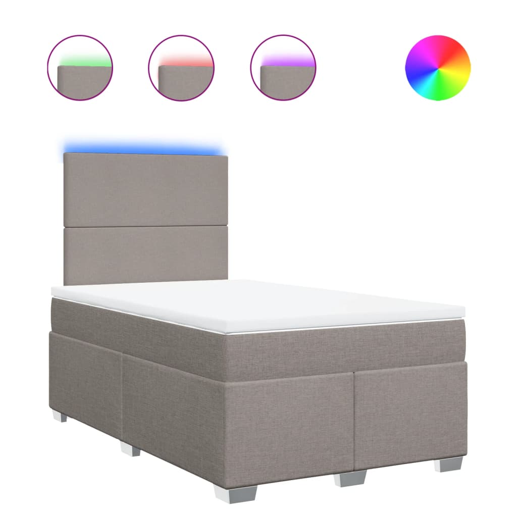 Boxspring met matras stof taupe 120x200 cm is nu te koop bij PeponiXL, paradijselijk wonen!