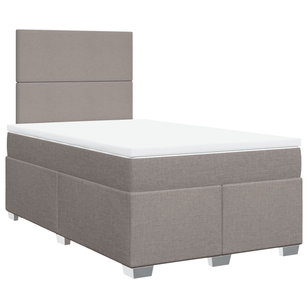 Boxspring met matras stof taupe 120x200 cm is nu te koop bij PeponiXL, paradijselijk wonen!