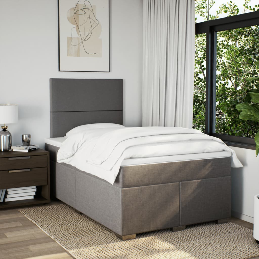 Boxspring met matras stof taupe 120x200 cm is nu te koop bij PeponiXL, paradijselijk wonen!