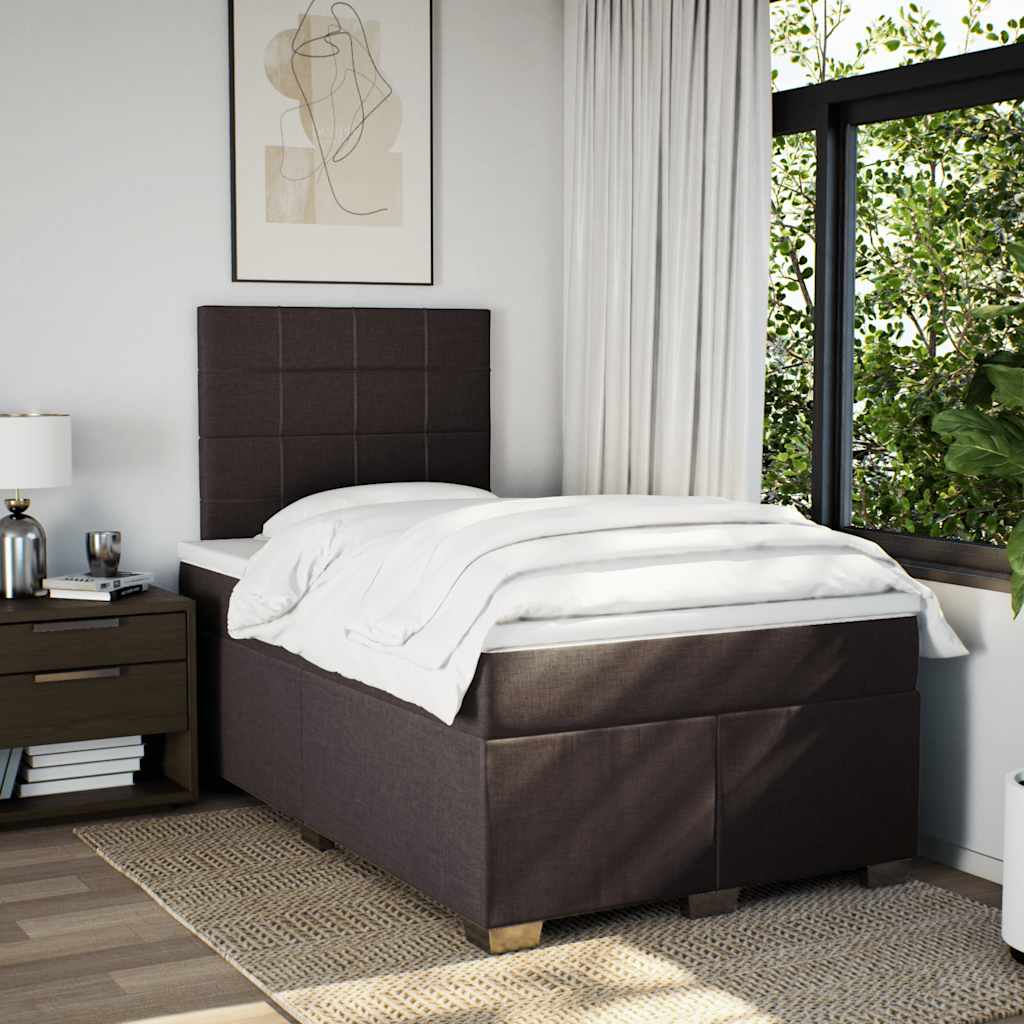 Boxspring met matras stof donkerbruin 120x200 cm is nu te koop bij PeponiXL, paradijselijk wonen!