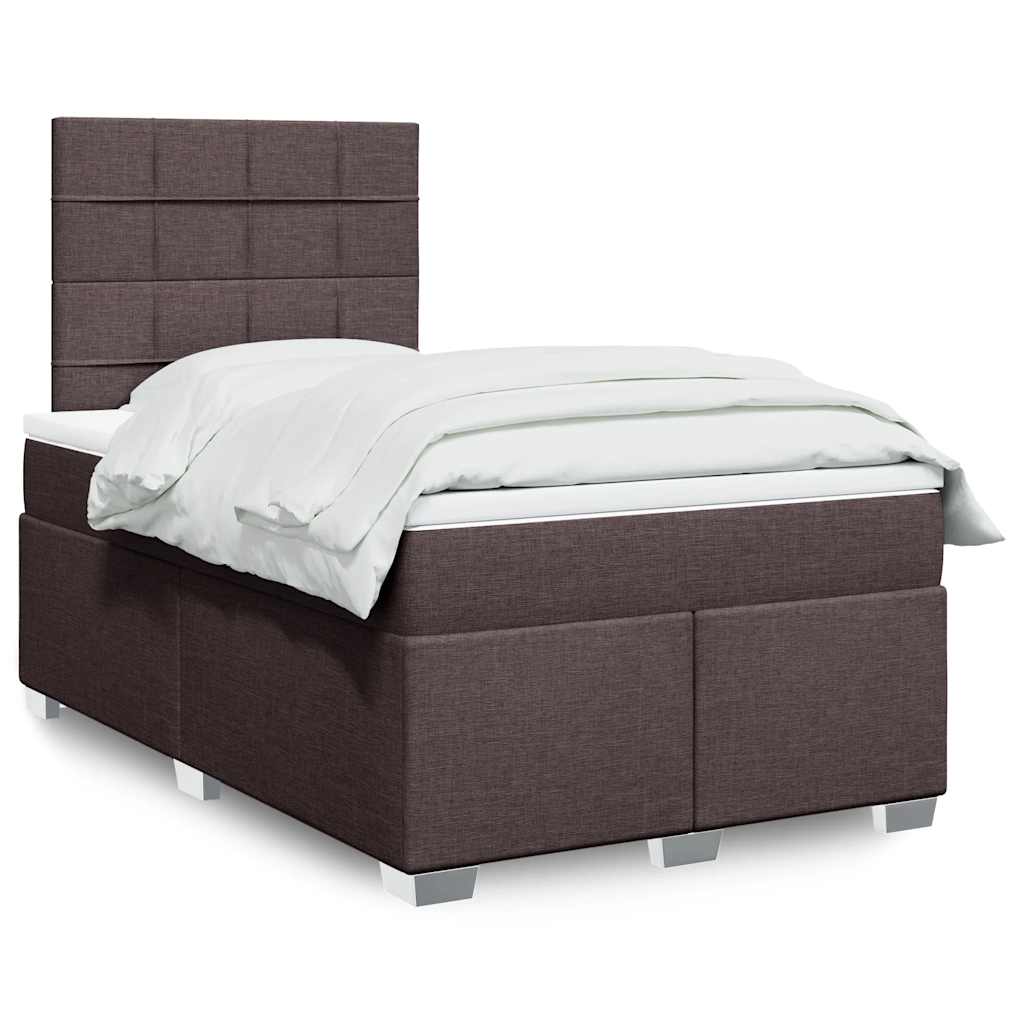 Boxspring met matras stof donkerbruin 120x200 cm is nu te koop bij PeponiXL, paradijselijk wonen!