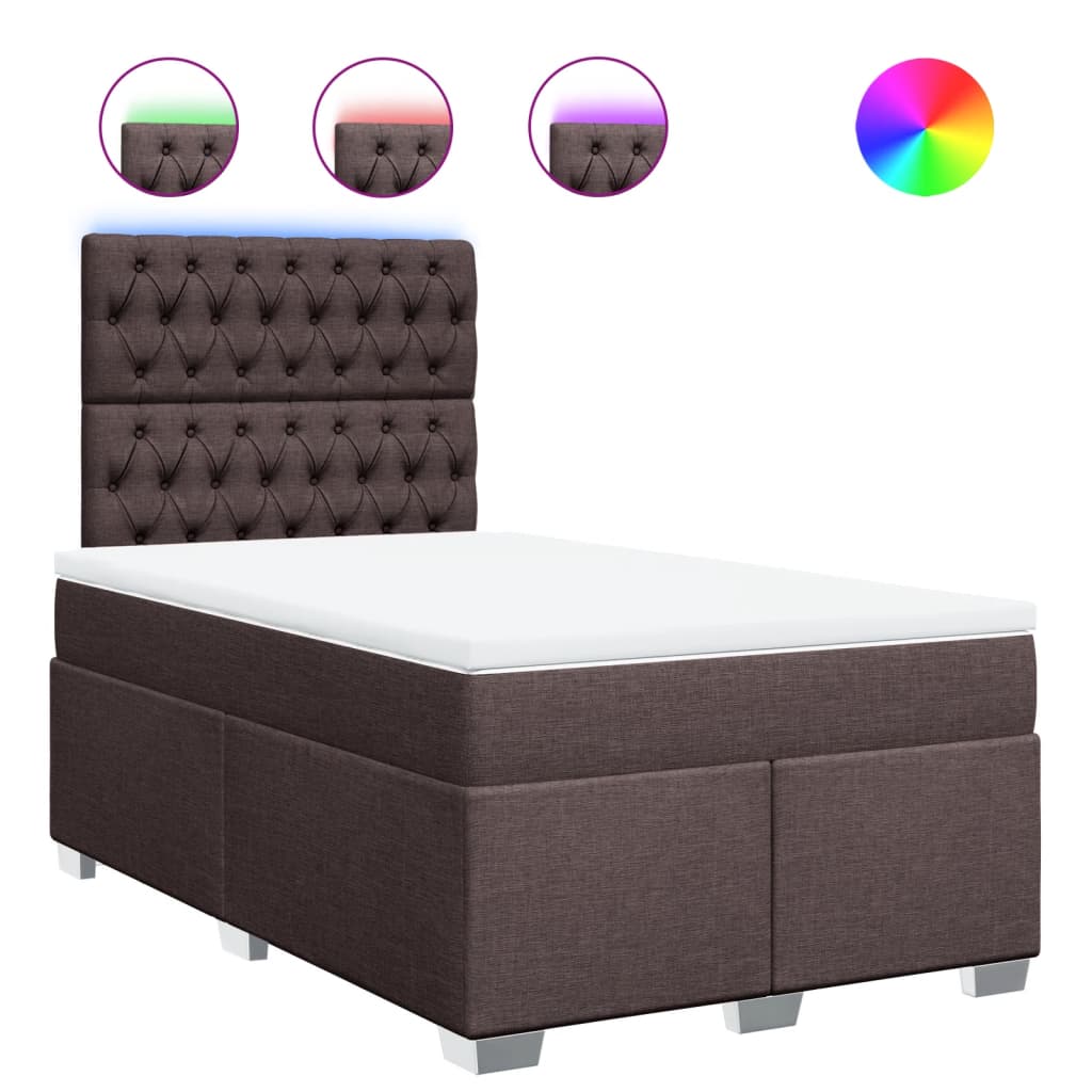 Boxspring met matras stof donkerbruin 120x200 cm is nu te koop bij PeponiXL, paradijselijk wonen!