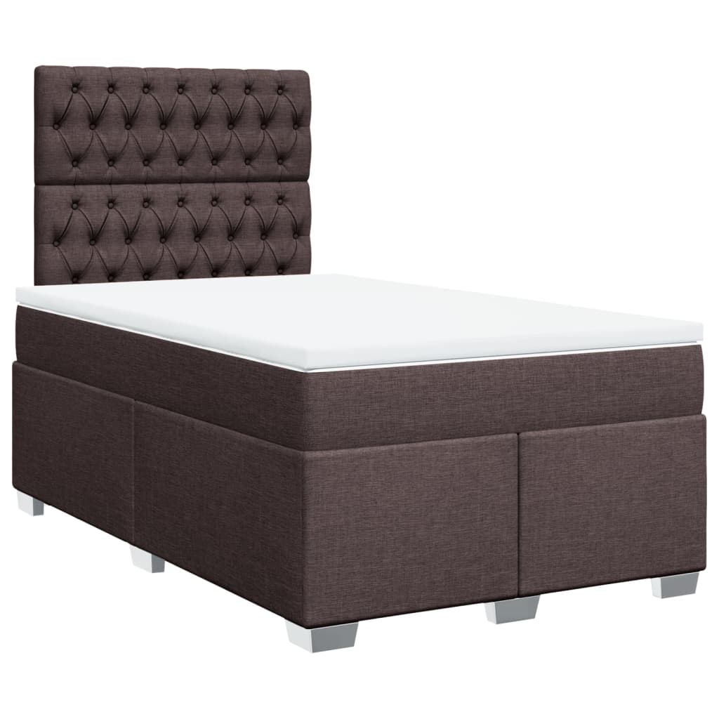 Boxspring met matras stof donkerbruin 120x200 cm is nu te koop bij PeponiXL, paradijselijk wonen!