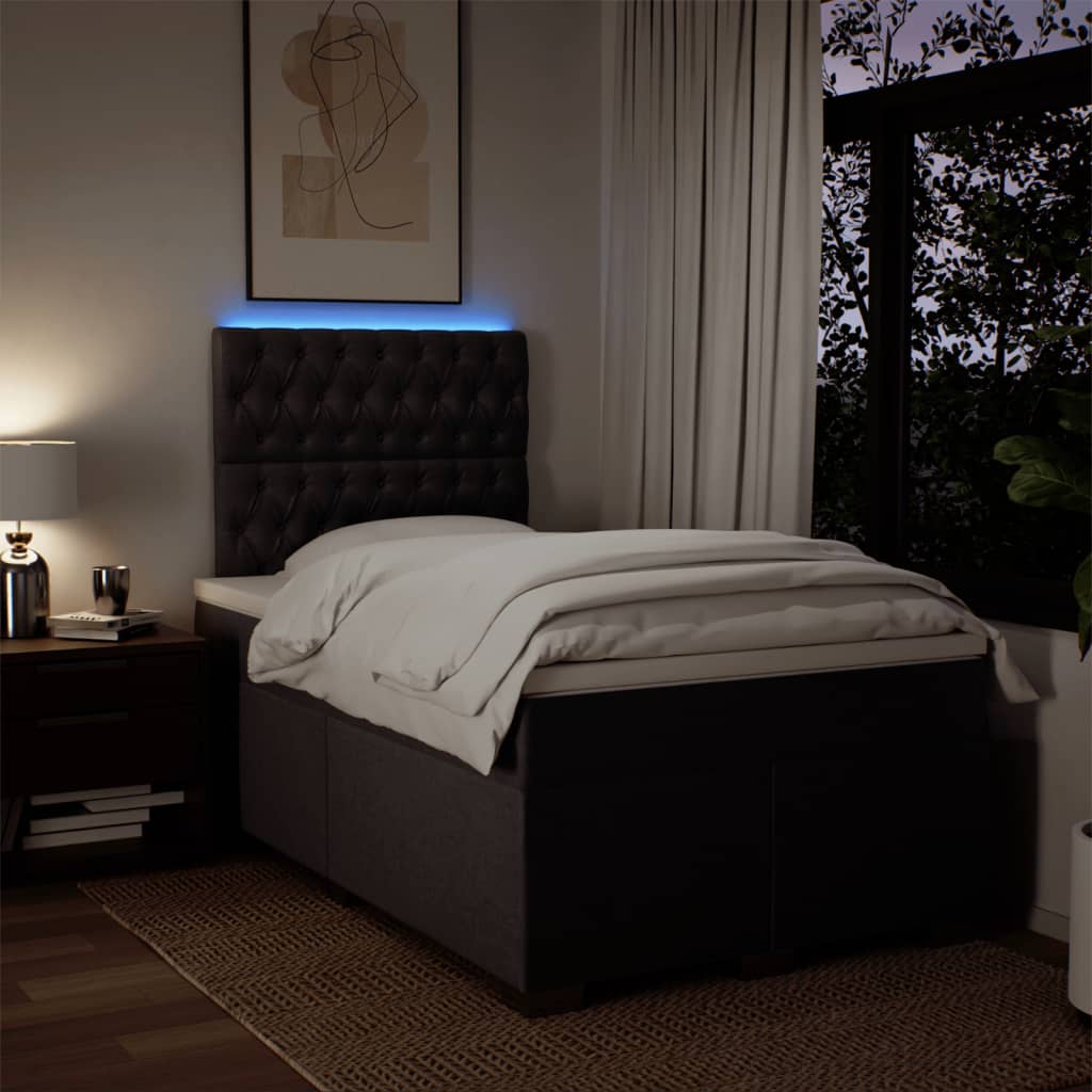 Boxspring met matras stof donkerbruin 120x200 cm is nu te koop bij PeponiXL, paradijselijk wonen!