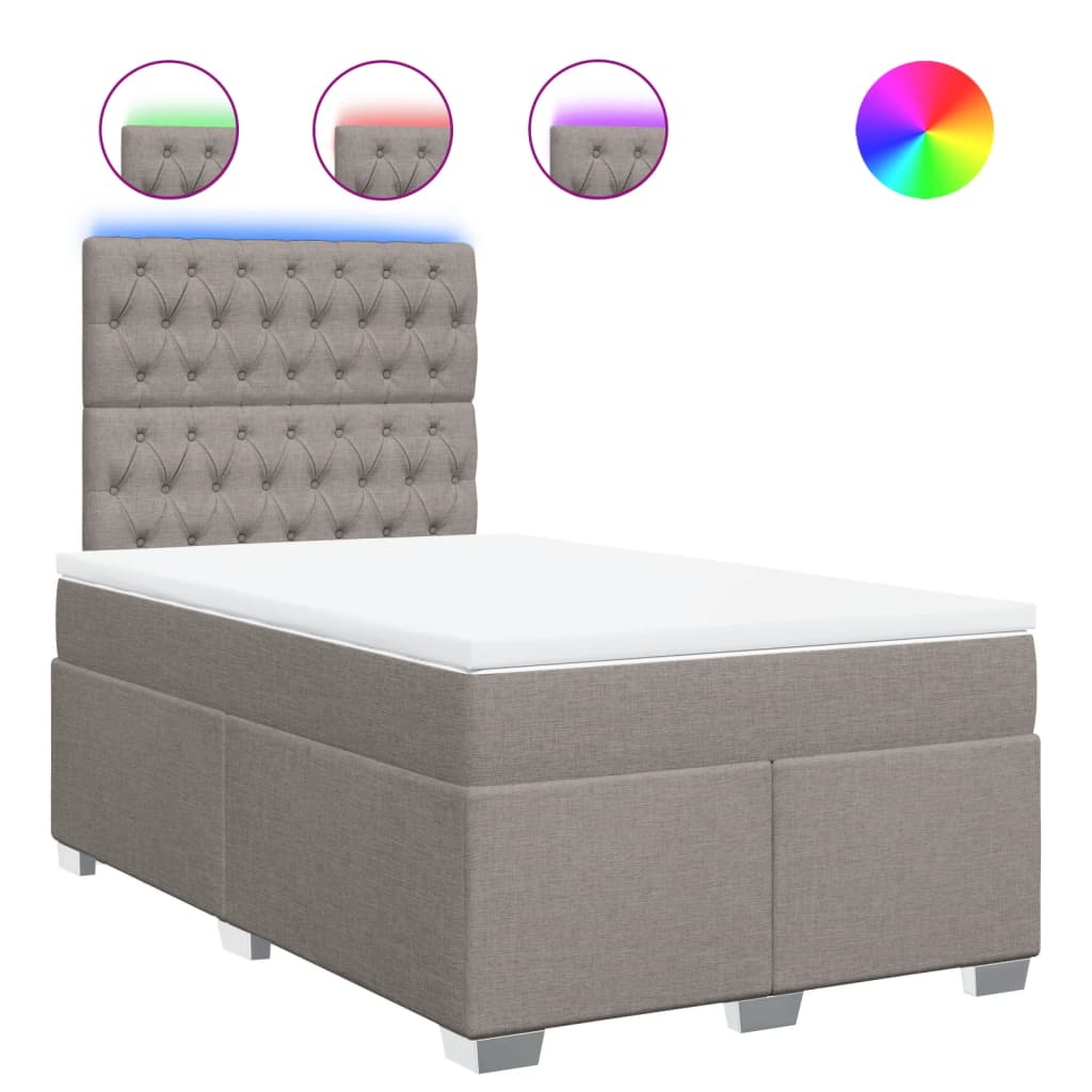 Boxspring met matras stof taupe 120x200 cm is nu te koop bij PeponiXL, paradijselijk wonen!