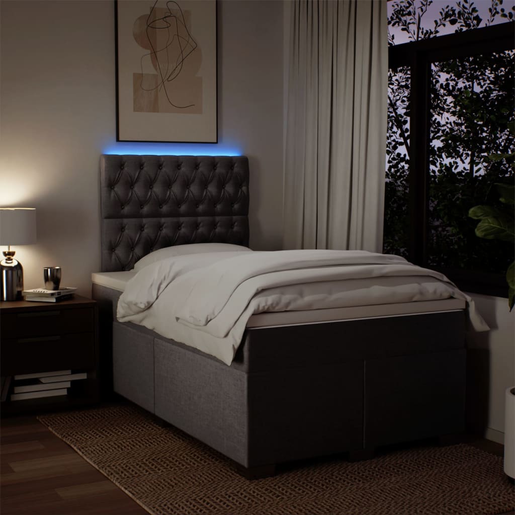 Boxspring met matras stof taupe 120x200 cm is nu te koop bij PeponiXL, paradijselijk wonen!