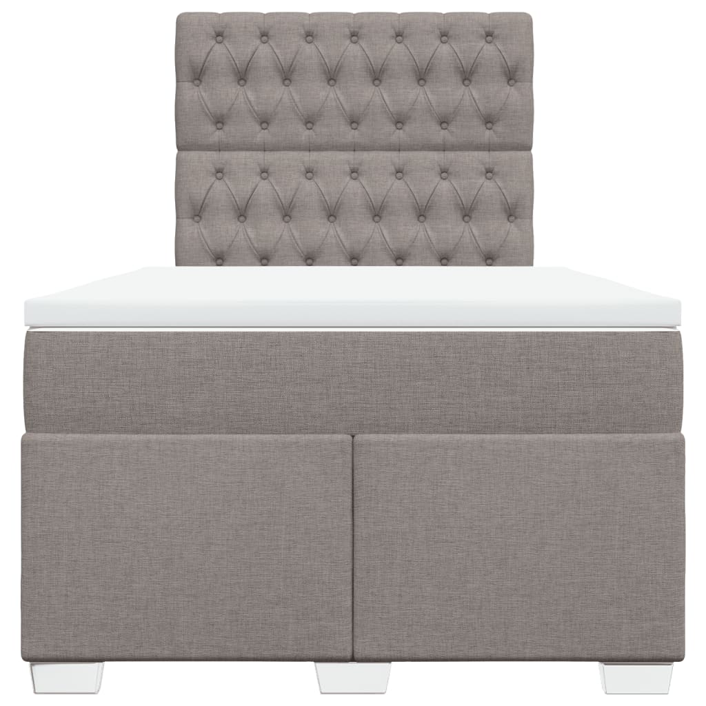 Boxspring met matras stof taupe 120x200 cm is nu te koop bij PeponiXL, paradijselijk wonen!