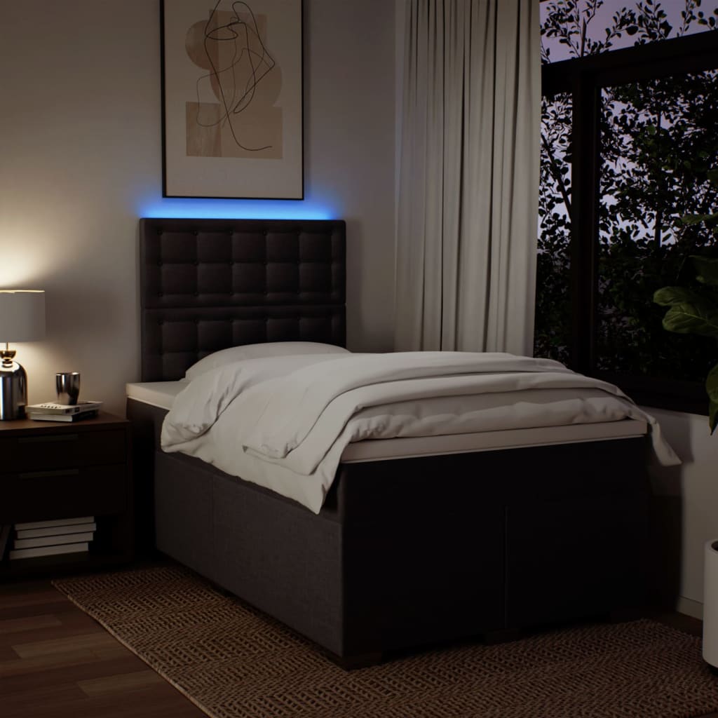 Boxspring met matras stof donkerbruin 120x200 cm is nu te koop bij PeponiXL, paradijselijk wonen!