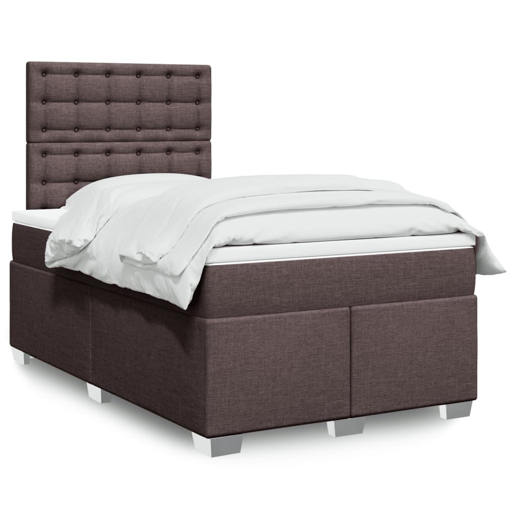 Boxspring met matras stof donkerbruin 120x200 cm is nu te koop bij PeponiXL, paradijselijk wonen!