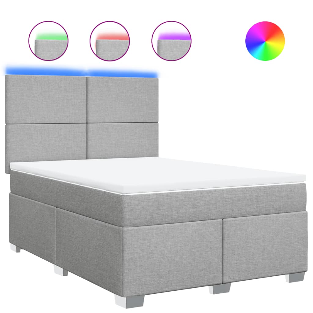 Boxspring met matras stof lichtgrijs 140x190 cm is nu te koop bij PeponiXL, paradijselijk wonen!