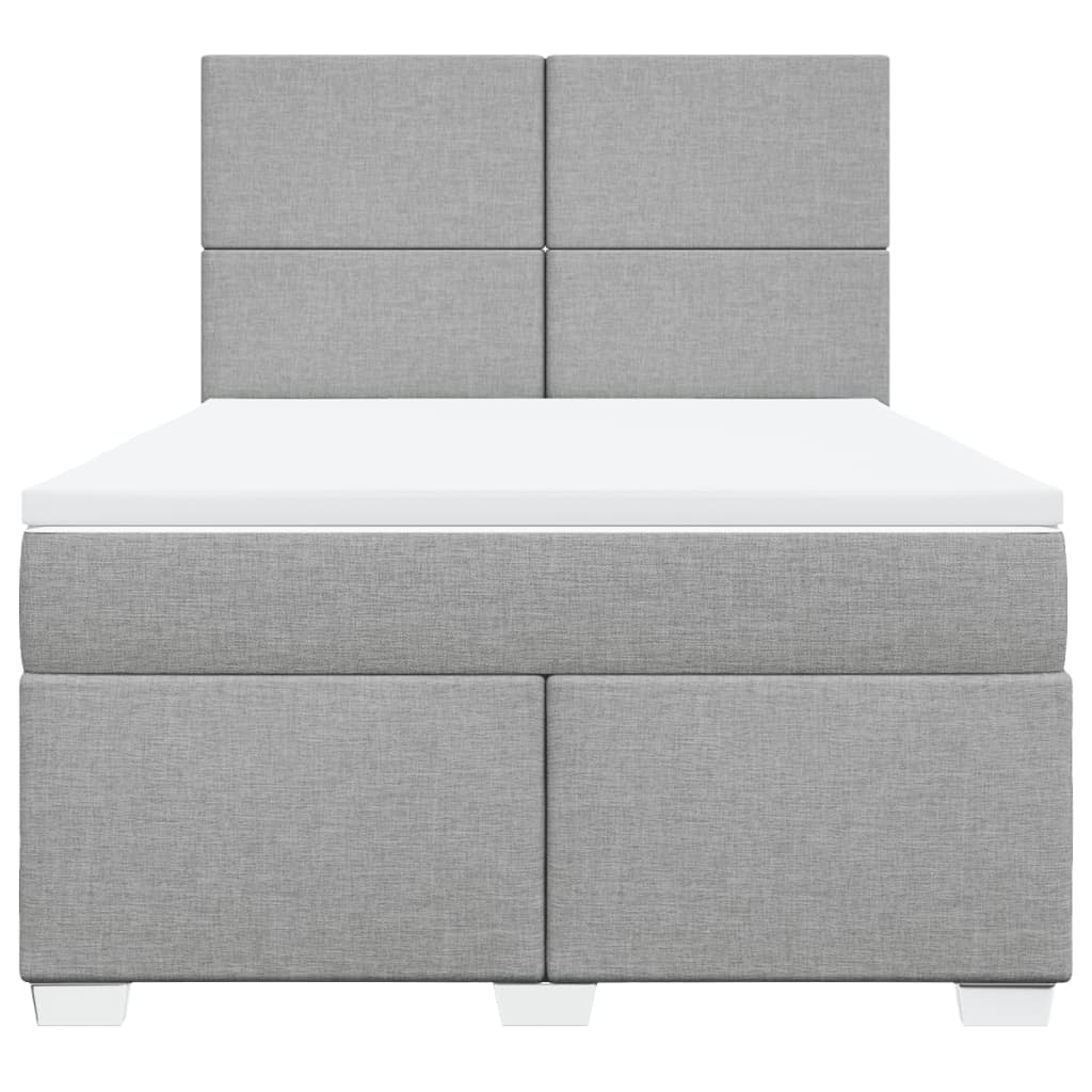 Boxspring met matras stof lichtgrijs 140x190 cm is nu te koop bij PeponiXL, paradijselijk wonen!