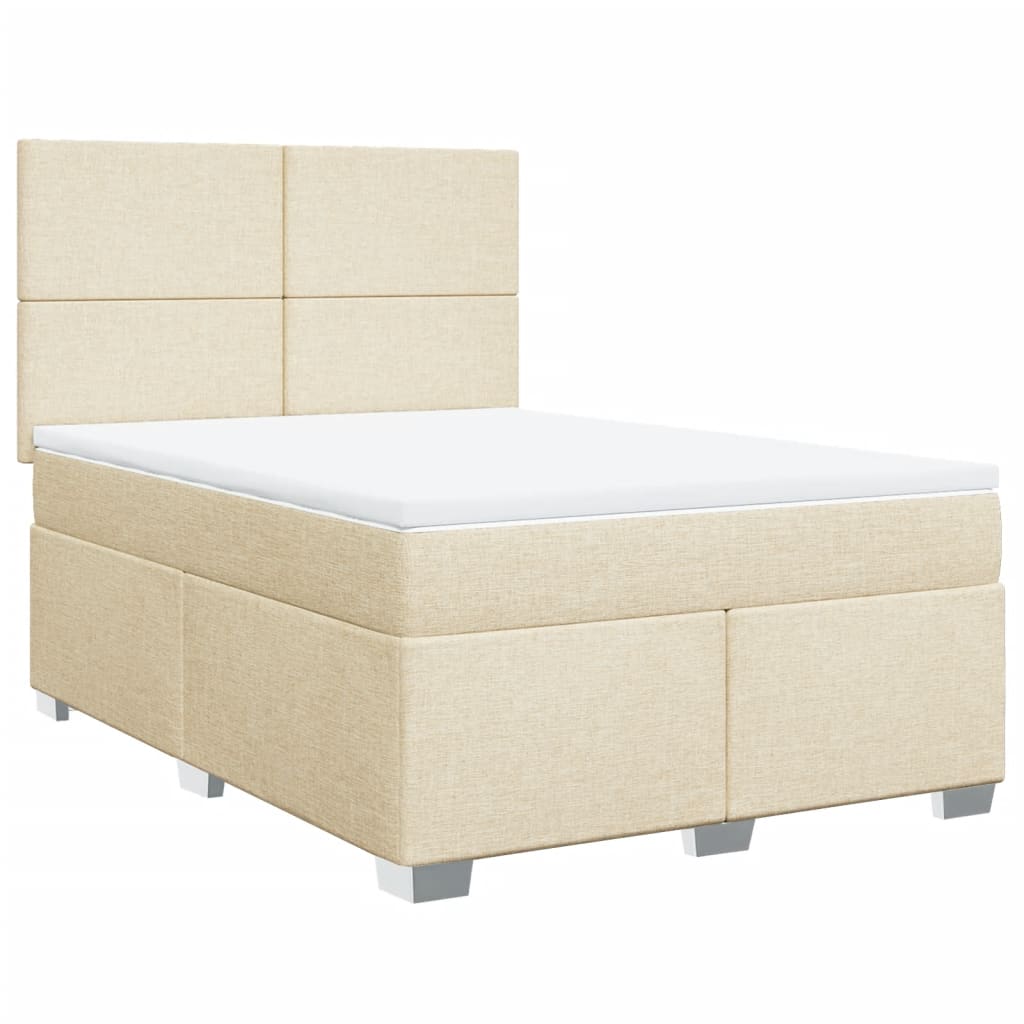 Boxspring met matras stof crèmekleurig 140x190 cm is nu te koop bij PeponiXL, paradijselijk wonen!
