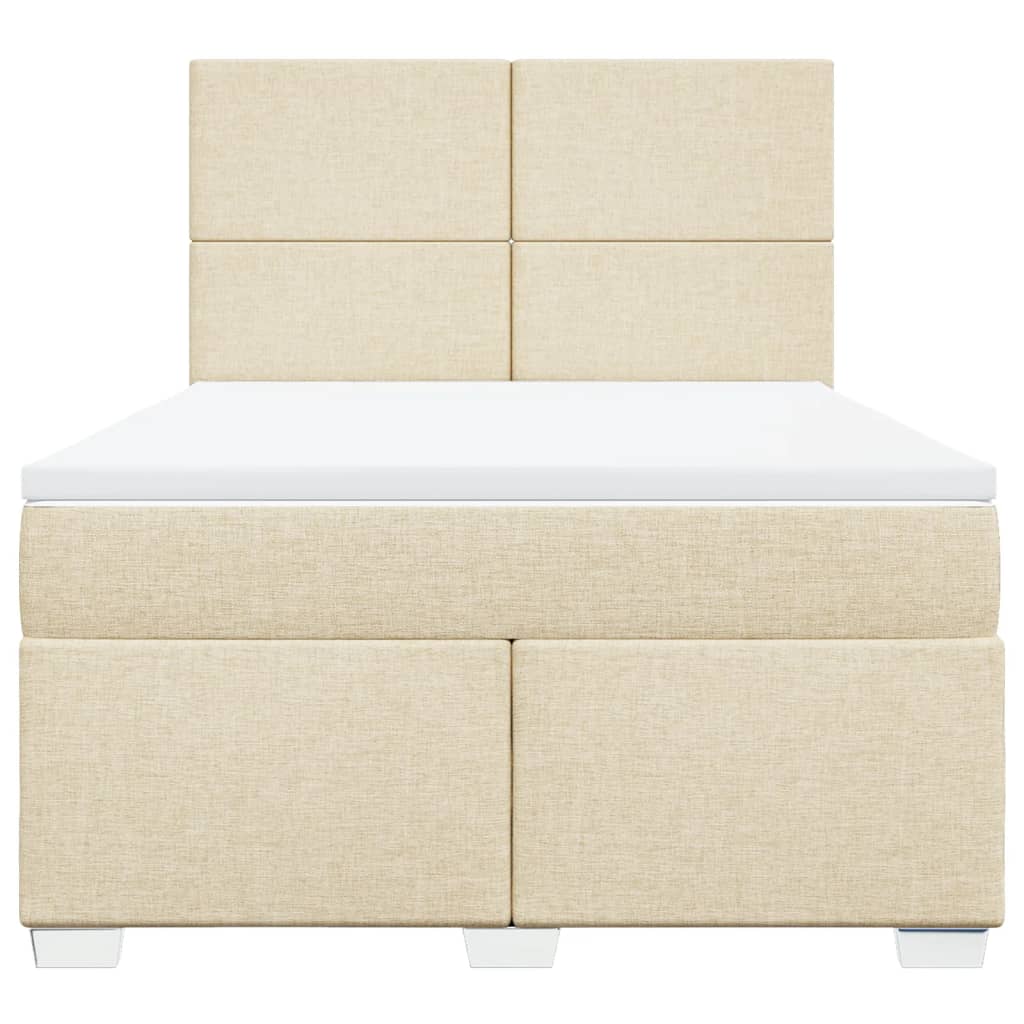 Boxspring met matras stof crèmekleurig 140x190 cm is nu te koop bij PeponiXL, paradijselijk wonen!