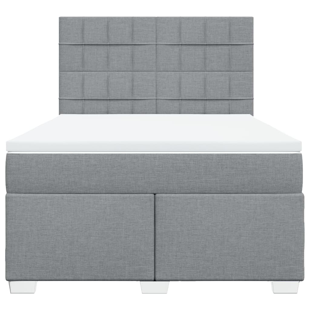 Boxspring met matras stof lichtgrijs 140x190 cm is nu te koop bij PeponiXL, paradijselijk wonen!