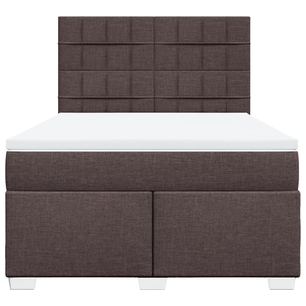 Boxspring met matras stof donkerbruin 140x190 cm is nu te koop bij PeponiXL, paradijselijk wonen!