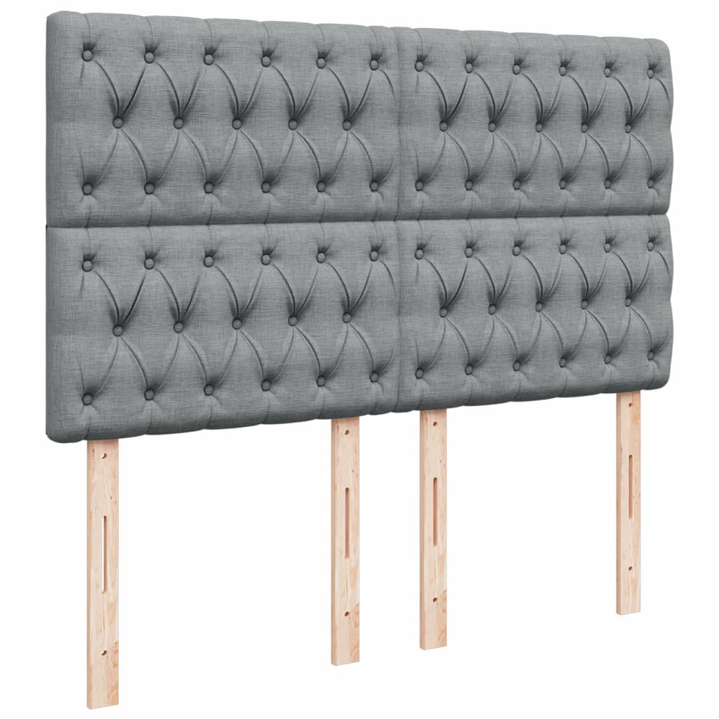 Boxspring met matras stof lichtgrijs 140x190 cm is nu te koop bij PeponiXL, paradijselijk wonen!