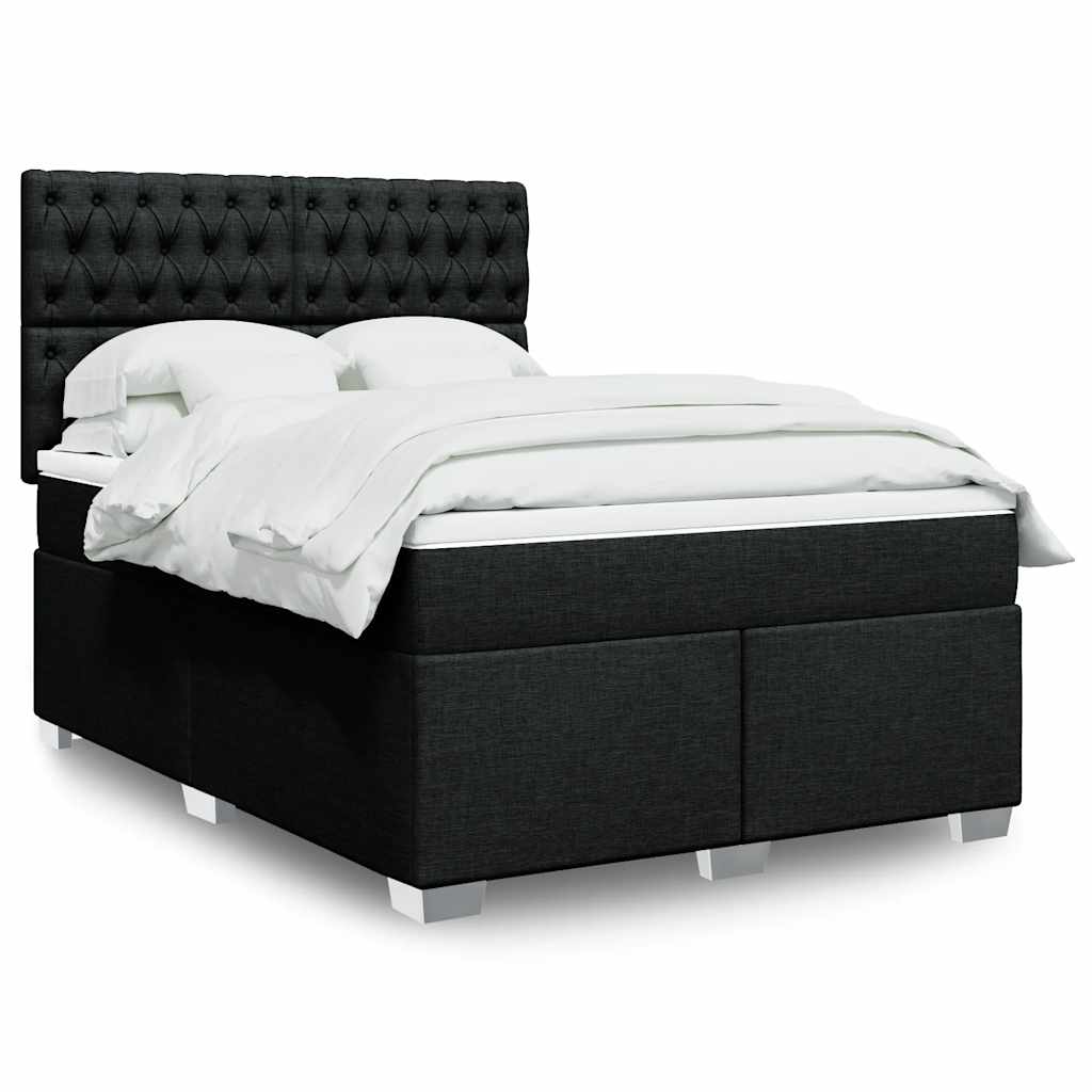 Boxspring met matras stof zwart 140x190 cm is nu te koop bij PeponiXL, paradijselijk wonen!