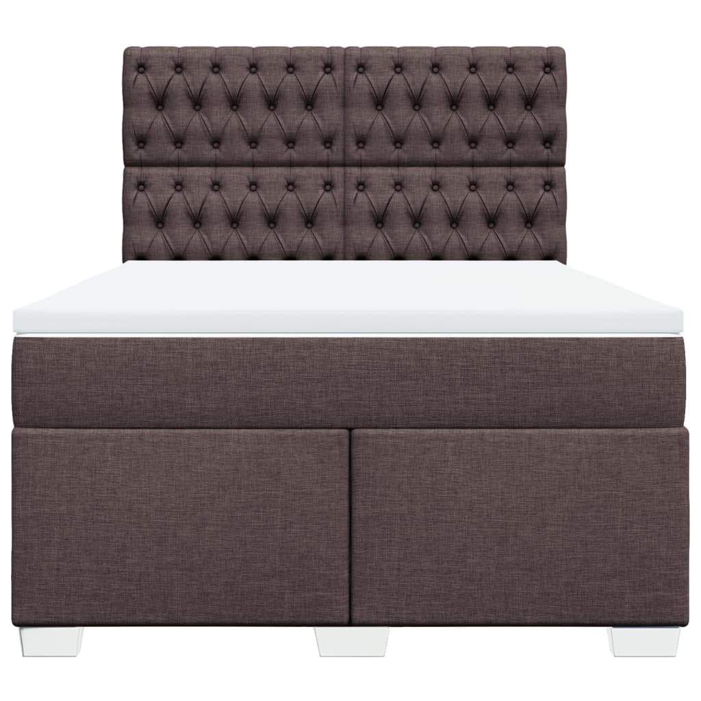 Boxspring met matras stof donkerbruin 140x190 cm is nu te koop bij PeponiXL, paradijselijk wonen!