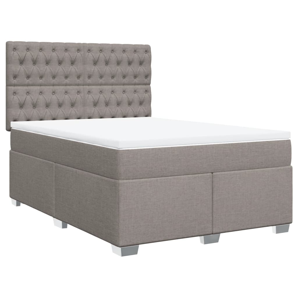 Boxspring met matras stof taupe 140x190 cm is nu te koop bij PeponiXL, paradijselijk wonen!