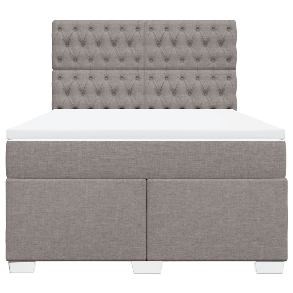 Boxspring met matras stof taupe 140x190 cm is nu te koop bij PeponiXL, paradijselijk wonen!