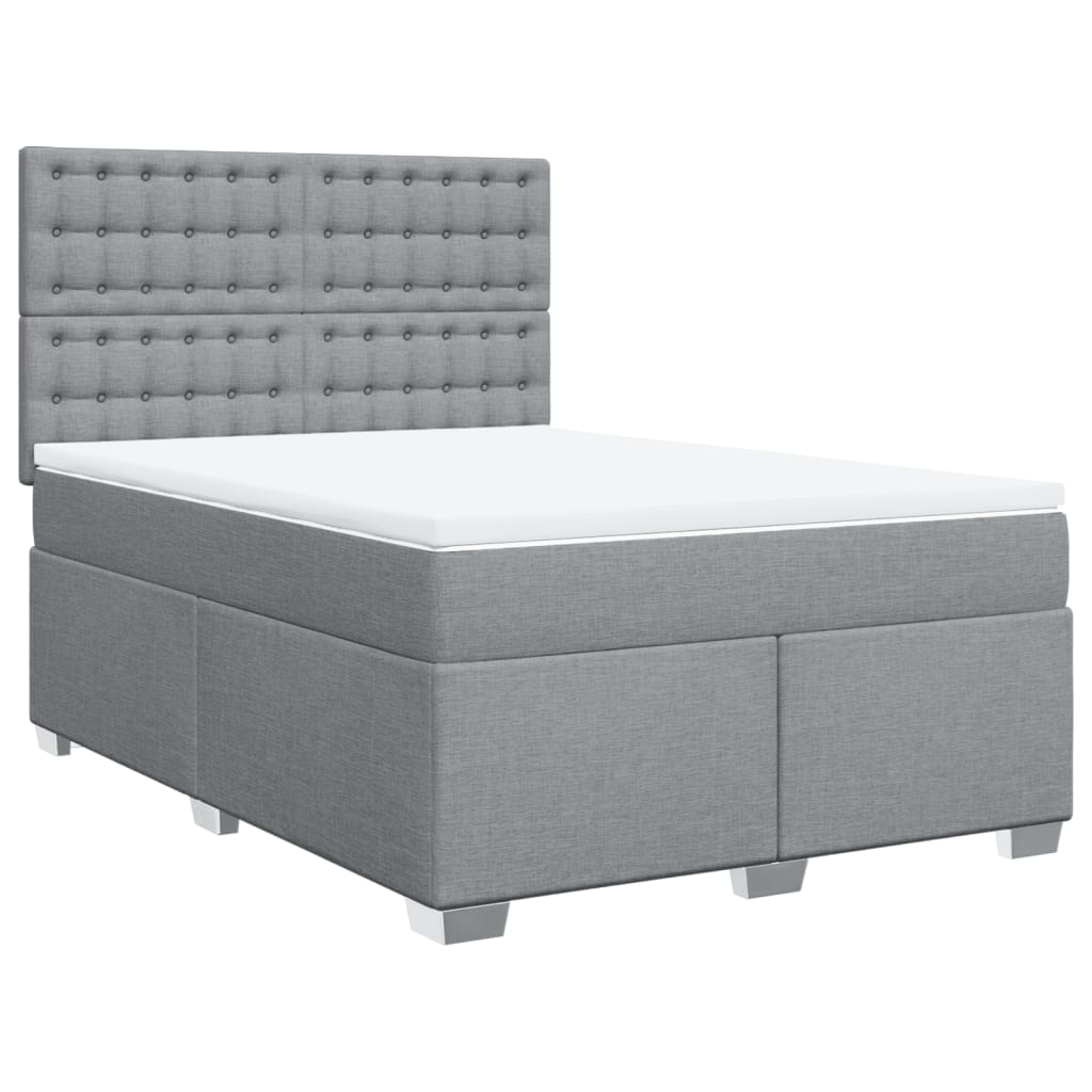 Boxspring met matras stof lichtgrijs 140x190 cm is nu te koop bij PeponiXL, paradijselijk wonen!