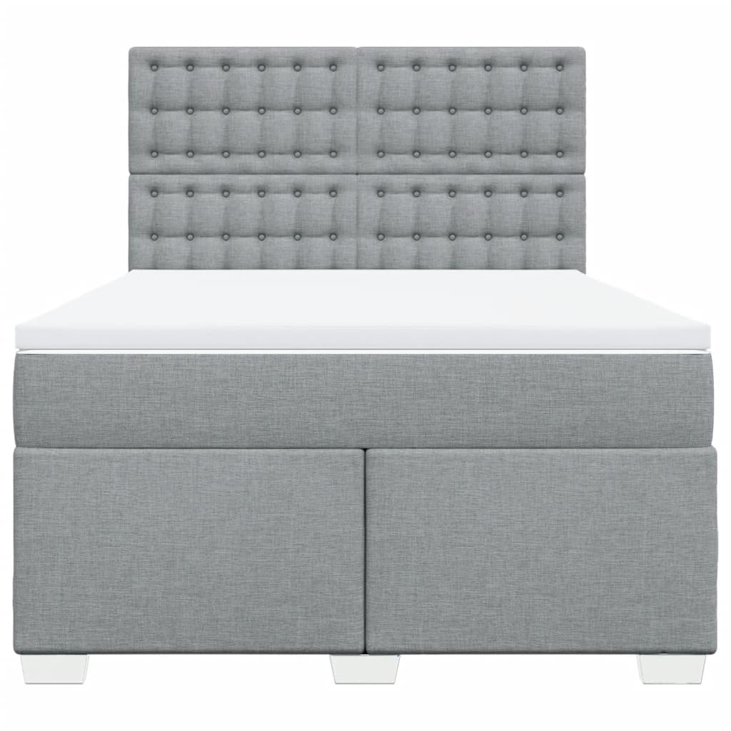 Boxspring met matras stof lichtgrijs 140x190 cm is nu te koop bij PeponiXL, paradijselijk wonen!