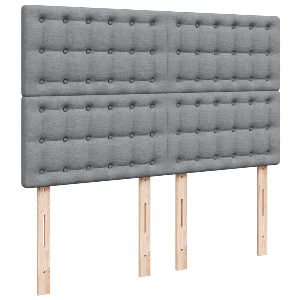 Boxspring met matras stof lichtgrijs 140x190 cm is nu te koop bij PeponiXL, paradijselijk wonen!