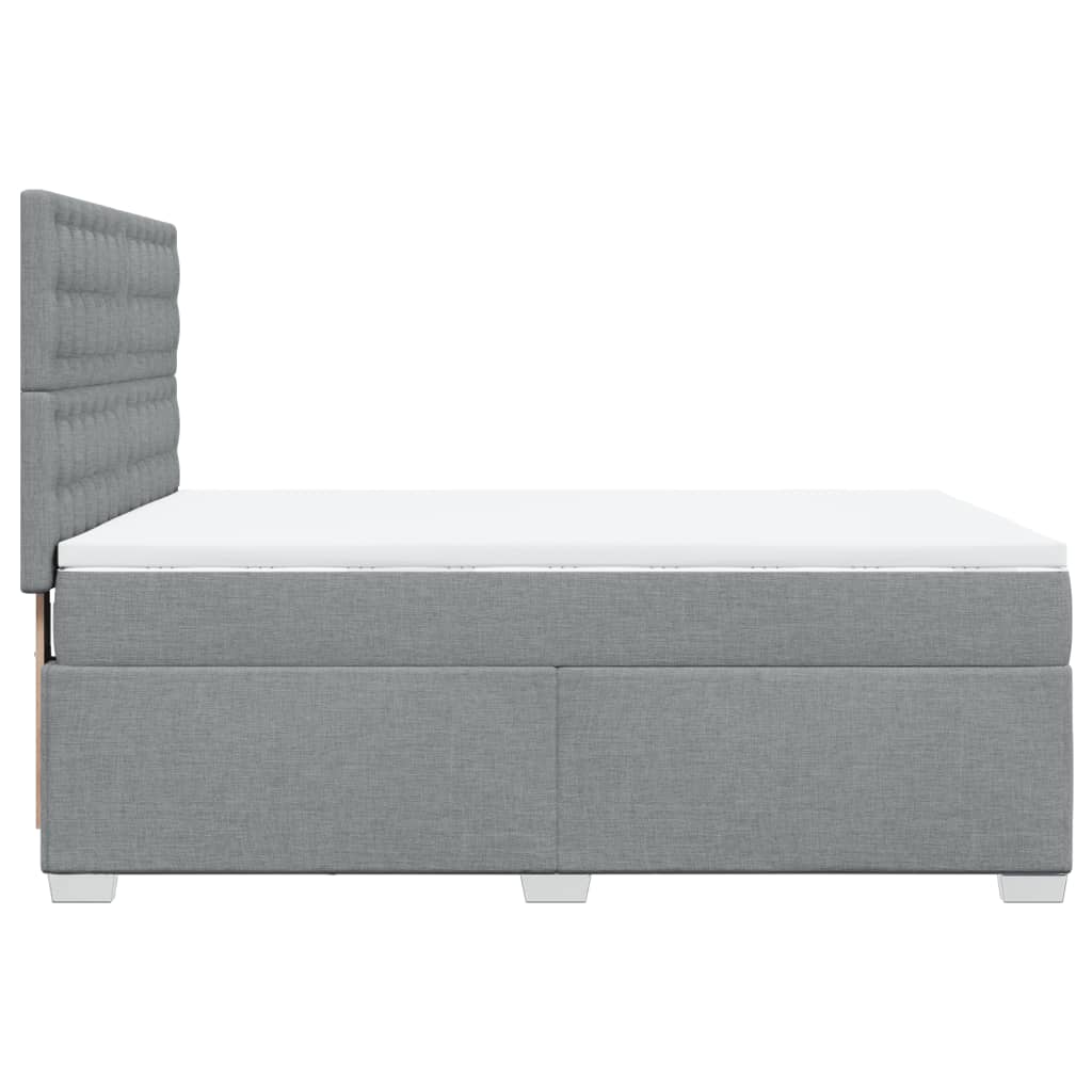Boxspring met matras stof lichtgrijs 140x190 cm is nu te koop bij PeponiXL, paradijselijk wonen!