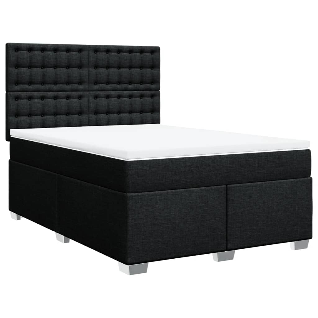 Boxspring met matras stof zwart 140x190 cm is nu te koop bij PeponiXL, paradijselijk wonen!