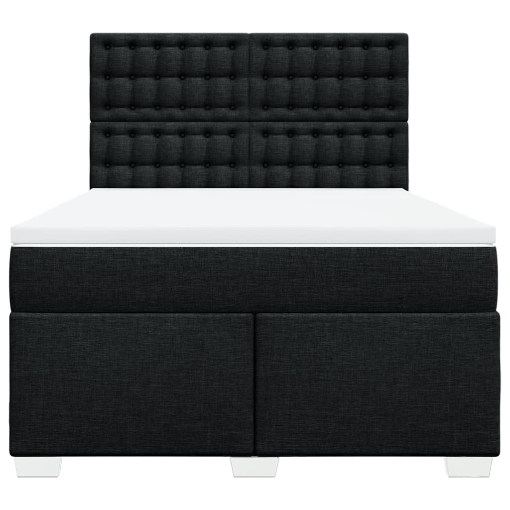 Boxspring met matras stof zwart 140x190 cm is nu te koop bij PeponiXL, paradijselijk wonen!