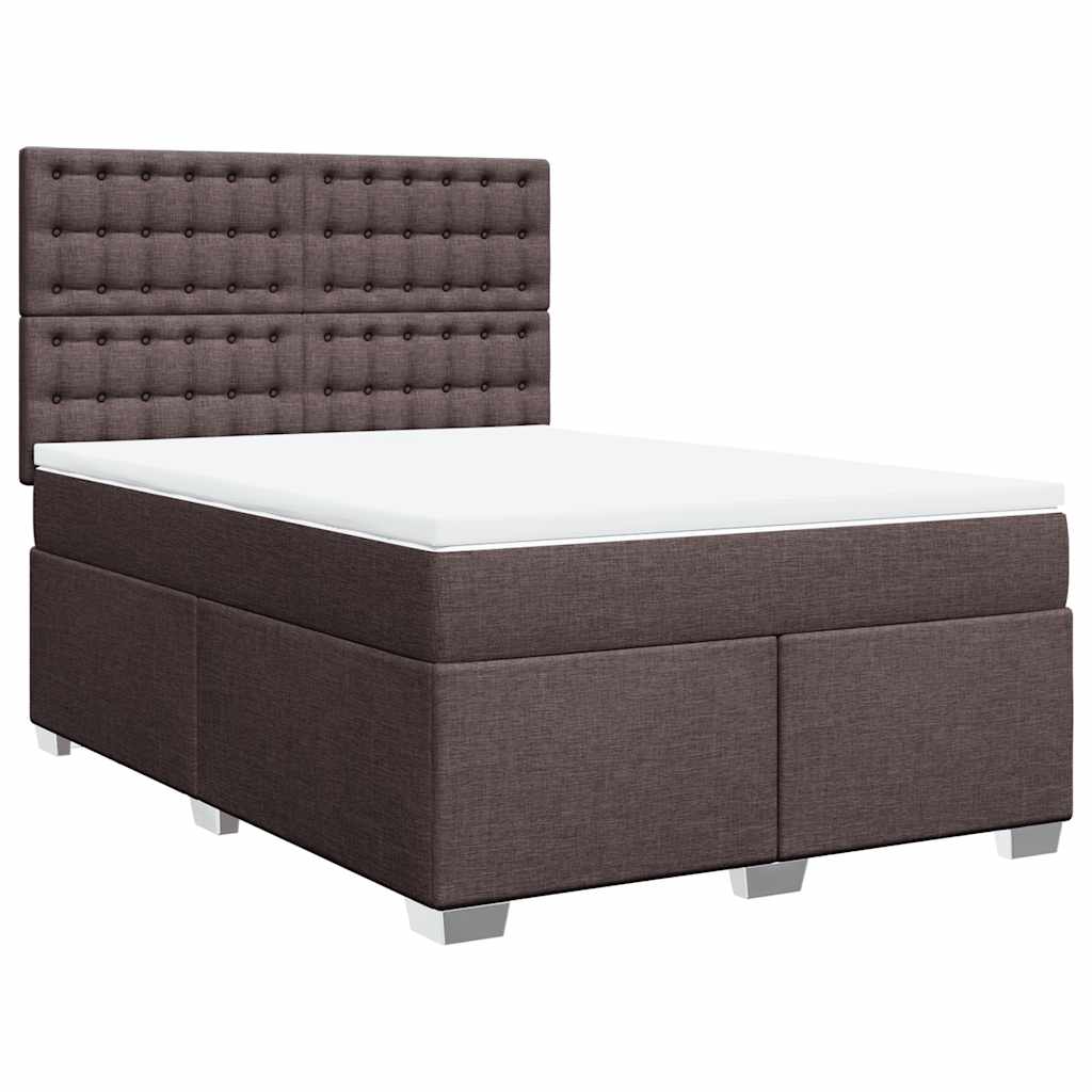 Boxspring met matras stof donkerbruin 140x190 cm is nu te koop bij PeponiXL, paradijselijk wonen!