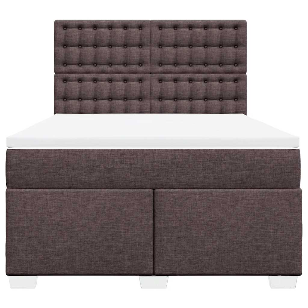 Boxspring met matras stof donkerbruin 140x190 cm is nu te koop bij PeponiXL, paradijselijk wonen!