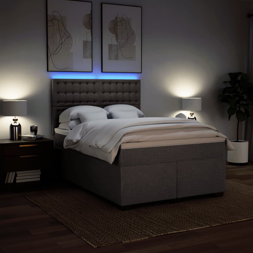 Boxspring met matras stof taupe 140x190 cm is nu te koop bij PeponiXL, paradijselijk wonen!