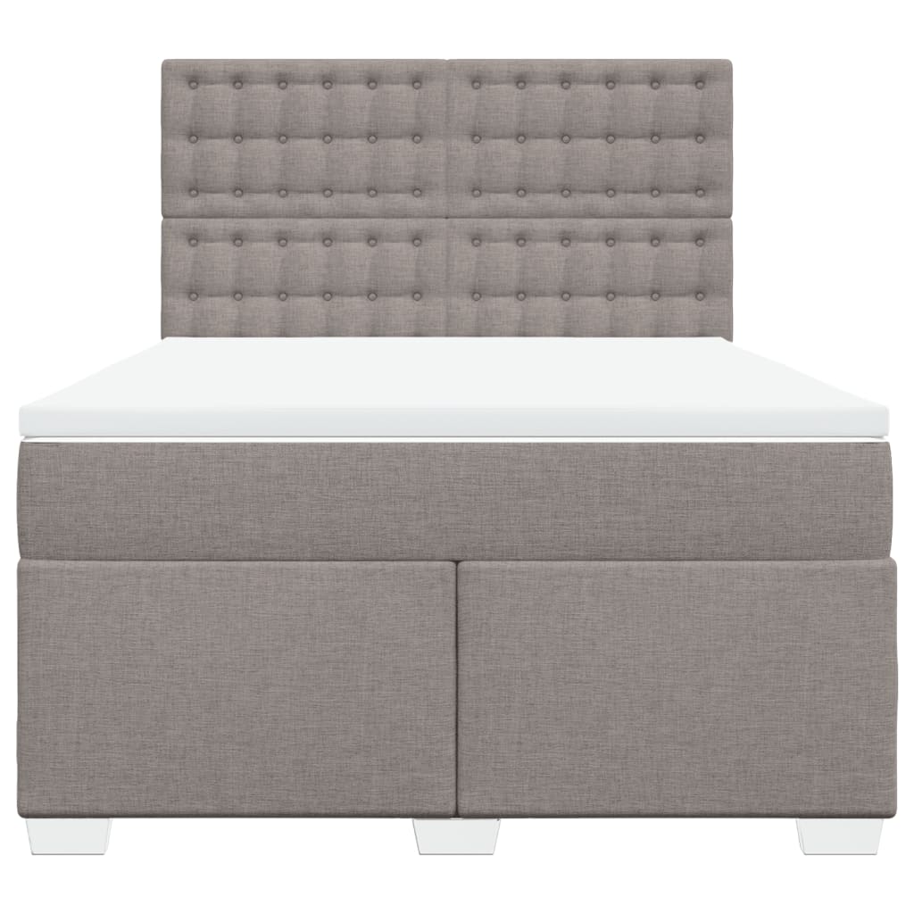 Boxspring met matras stof taupe 140x190 cm is nu te koop bij PeponiXL, paradijselijk wonen!