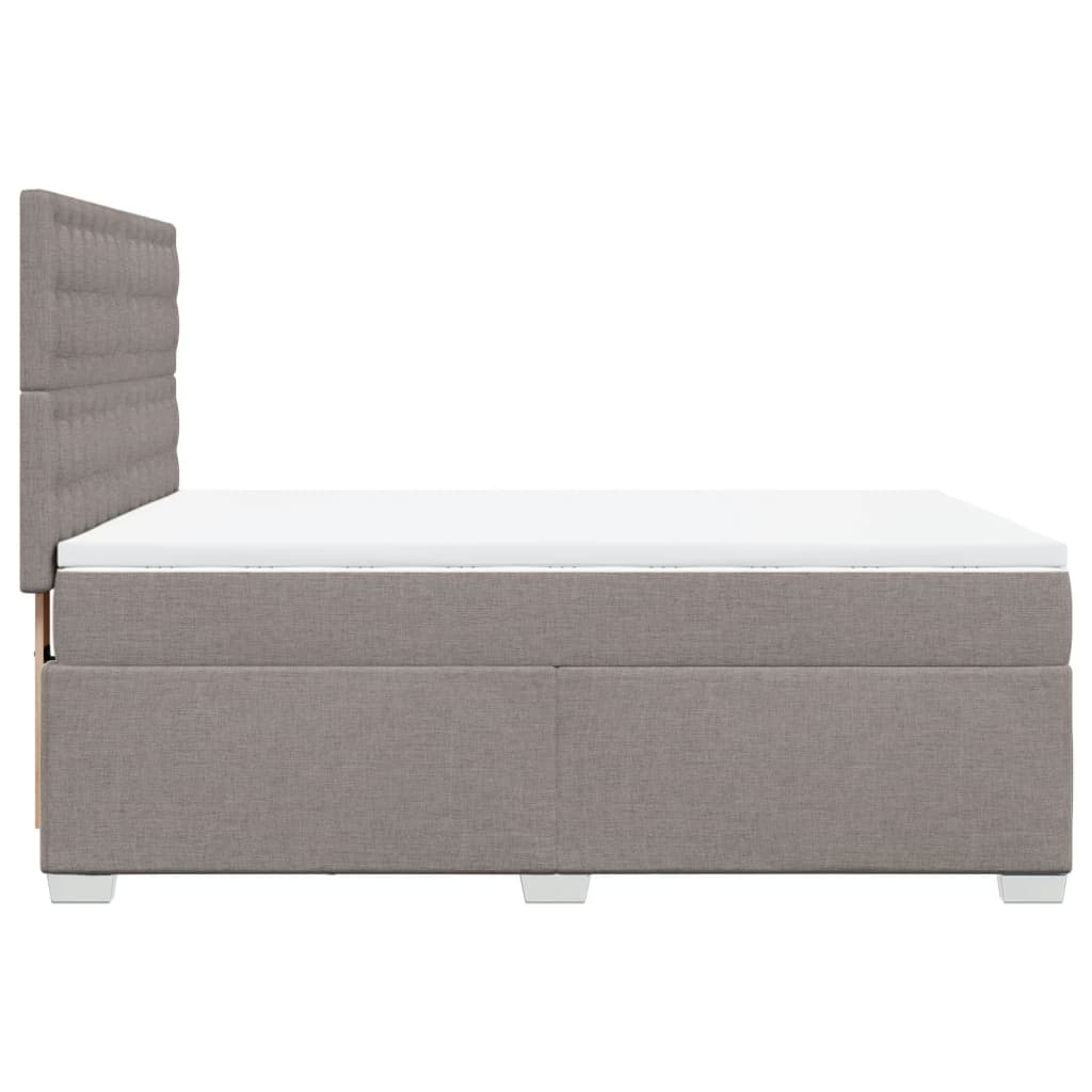 Boxspring met matras stof taupe 140x190 cm is nu te koop bij PeponiXL, paradijselijk wonen!