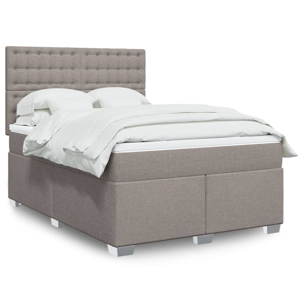 Boxspring met matras stof taupe 140x190 cm is nu te koop bij PeponiXL, paradijselijk wonen!